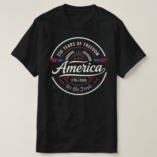 アメリカの自由250周年 | 250周年記念 Tシャツ (デザイン正面)