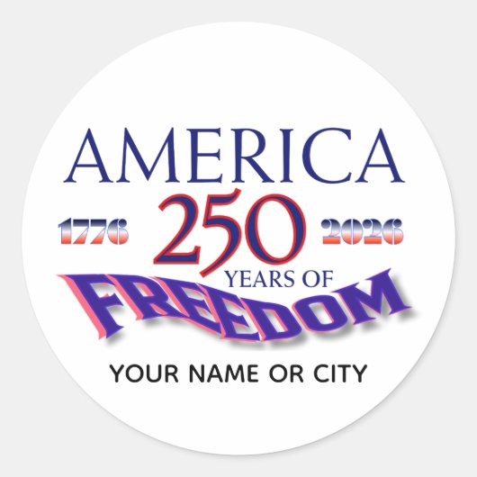 アメリカの自由250年 ラウンドシール (正面)