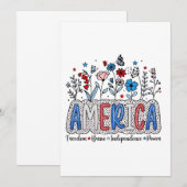 アメリカの自由、勇気ある独立、力強い4日7月 招待状 (正面/裏面)