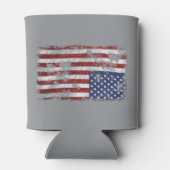 アメリカの苦悩 – 上下反転の旗 缶クーラー (裏面)