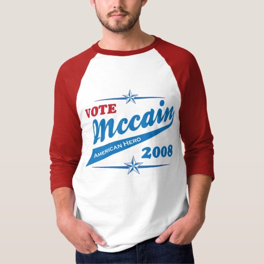アメリカの英雄のMcCAINの投票選挙2008年 Tシャツ (正面)