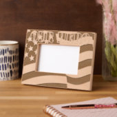 アメリカの英雄国旗 レーザー彫刻フレーム (左)