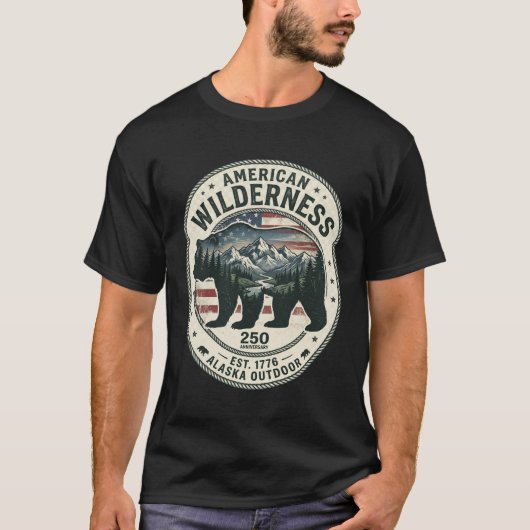 アメリカの荒野 250 ベアマウンテンパインの森 Tシャツ (正面)