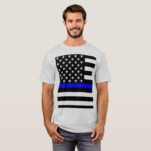 アメリカの薄いブルーライングラフィック Tシャツ (正面フル)
