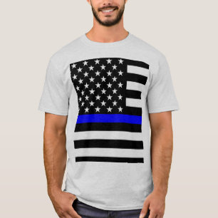 アメリカの薄いブルーライングラフィック Tシャツ