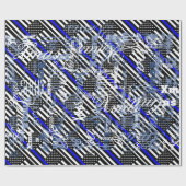 アメリカの薄いブルーライン表示 ラッピングペーパー (フラット)