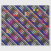 アメリカの薄い青い線画 ラッピングペーパー (フラット)