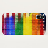 アメリカの虹の旗|の木製の穀物及びPaintstrokes Case-Mate iPhoneケース (裏面(横))