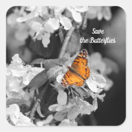 アメリカの蝶の女性のリンゴの花のシール スクエアシール