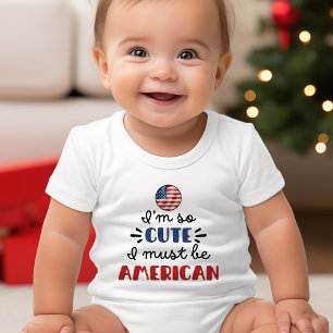 アメリカの血統だなんて私、可愛すぎでしょ ベビーボディスーツ