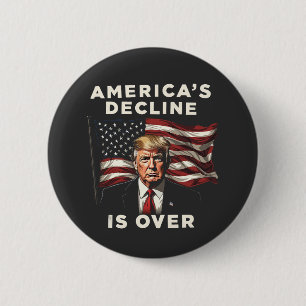 アメリカの衰退はトランプ愛国主義アメリカ人を超えている 缶バッジ