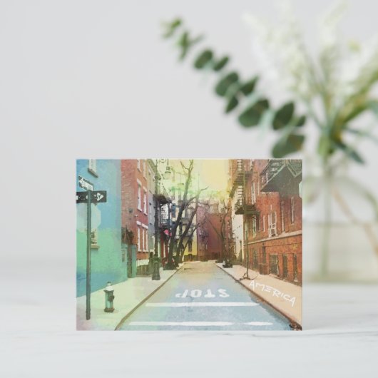 アメリカの裏通りシーンアーバンアポップ・アートのートはがき ポストカード (スタンド正面)