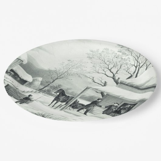 アメリカの製革工のIvesの休日家族の紙皿 ペーパープレート (アングル)