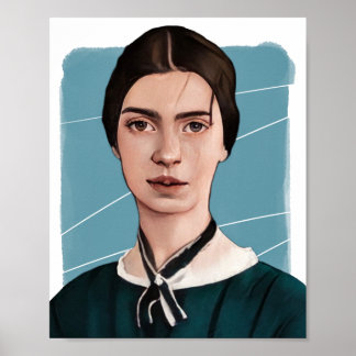 アメリカの詩人エミリーディキンソンイラストレーション ポスター