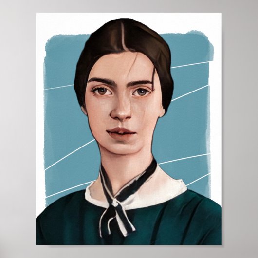 アメリカの詩人エミリーディキンソンイラストレーション ポスター (正面)