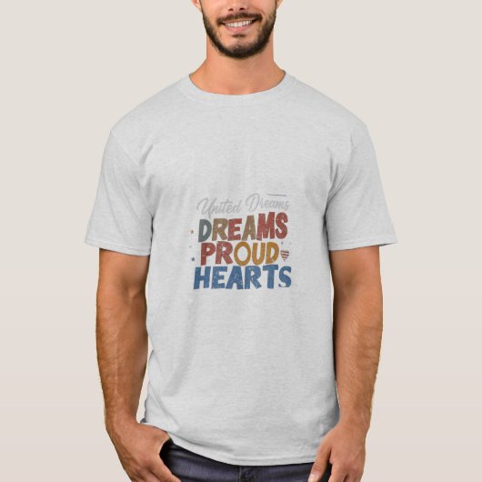 アメリカの誇りある心のTシャツデザイン Tシャツ (正面)
