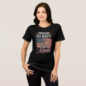 アメリカの誇りある母 - アメリカに誇りを持つ トライブレンドTシャツ (正面全面)