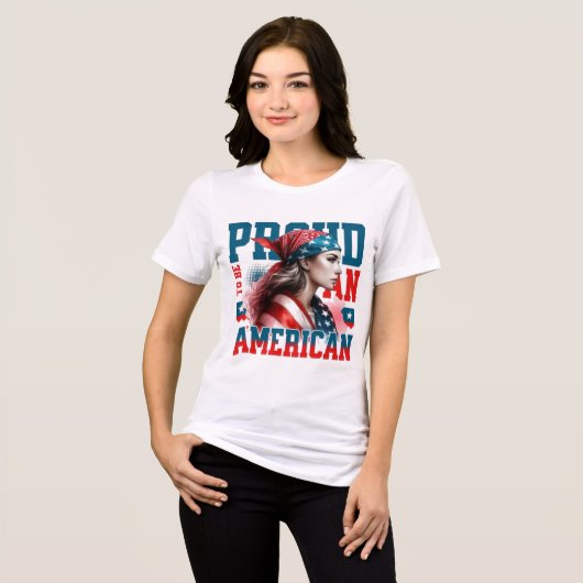 アメリカの誇りと美しさ トライブレンドTシャツ (正面全面)