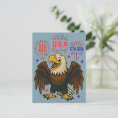 アメリカの誇りと花火 - アメリカ250周年 1776-2026 ポストカード (スタンド正面)