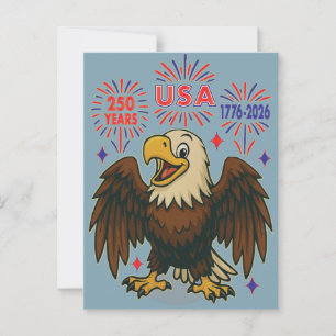 アメリカの誇りと花火 - アメリカ250周年 1776-2026 ポストカード