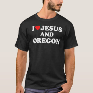 アメリカの誇りを持ったChristian I Love Jesusとオレゴン Tシャツ