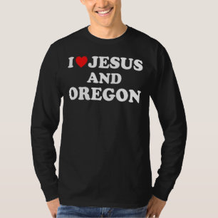 アメリカの誇りを持ったChristian I Love Jesus And Oregon 1 Tシャツ