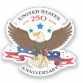 アメリカの誇り高い鷹の周年記念USA シール (正面)