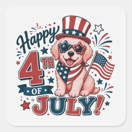 アメリカの誇り 7月4日 スクエアシール (正面)