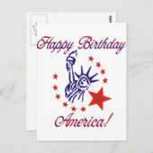 アメリカの誕生日おめでとう ポストカード (正面/裏面)