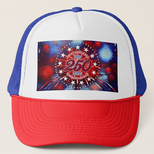 アメリカの誕生日セミクワイングラフィック花火 キャップ (正面)