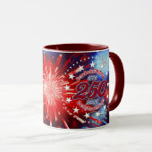 アメリカの誕生日セミクワイングラフィック花火 マグカップ (正面右)