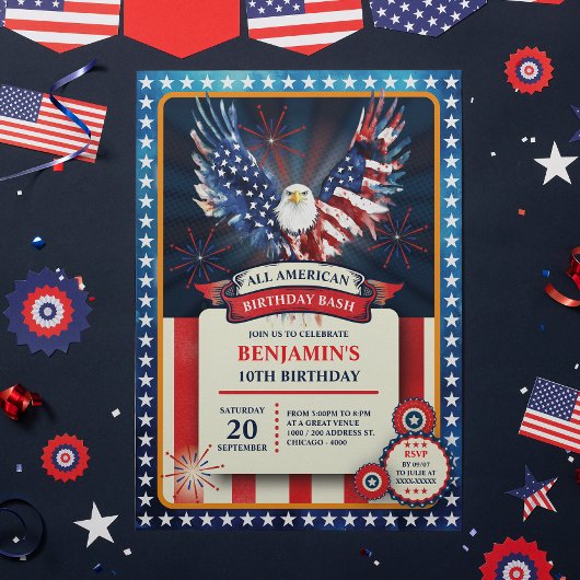 アメリカの誕生日パーティー 招待状