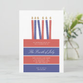 アメリカの誕生日 レッド ブルー 4日7月パーティー 招待状 (スタンド正面)