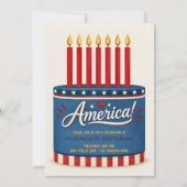 アメリカの誕生日 7月4日パーティー招待状 招待状 (正面)