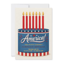 アメリカの誕生日 7月4日パーティー招待状