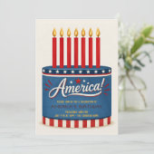 アメリカの誕生日 7月4日パーティー招待状 招待状 (スタンド正面)