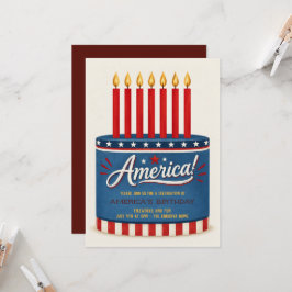 アメリカの誕生日 7月4日パーティー招待状 招待状