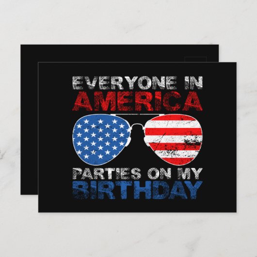 アメリカの誰もが私の誕生日にパーティーをする ポストカード (正面/裏面)