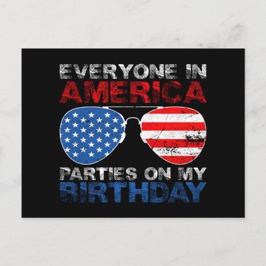 アメリカの誰もが私の誕生日にパーティーをする ポストカード (正面)