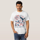 アメリカの象徴ハクトウワシ アメリカ250 自由の国アメリカ Tシャツ (正面フル)