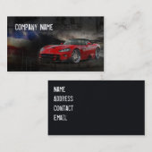 アメリカの赤いスポーツ・カー 名刺 (正面/裏面)