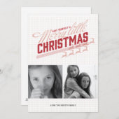 アメリカの赤いトナカイの休日の写真カード シーズンカード (正面/裏面)