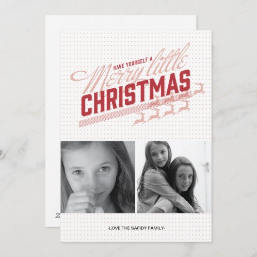 アメリカの赤いトナカイの休日の写真カード シーズンカード (正面/裏面)