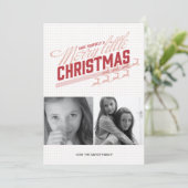 アメリカの赤いトナカイの休日の写真カード シーズンカード (スタンド正面)