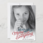 アメリカの赤いリボンの原稿の休日の写真カード シーズンカード (正面)