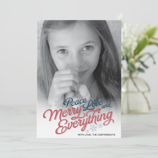 アメリカの赤いリボンの原稿の休日の写真カード シーズンカード (スタンド正面)