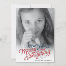 アメリカの赤いリボンの原稿の休日の写真カード シーズンカード