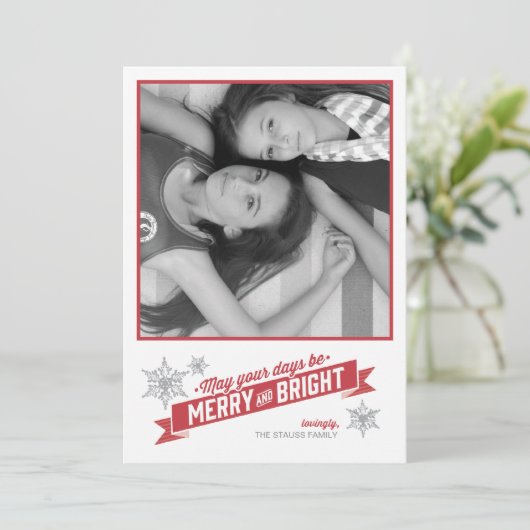 アメリカの赤い玄関ひさしの休日の写真カード シーズンカード (スタンド正面)