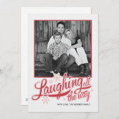 アメリカの赤い雪片の休日の写真カード シーズンカード (正面/裏面)