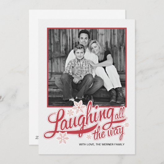 アメリカの赤い雪片の休日の写真カード シーズンカード (正面/裏面)